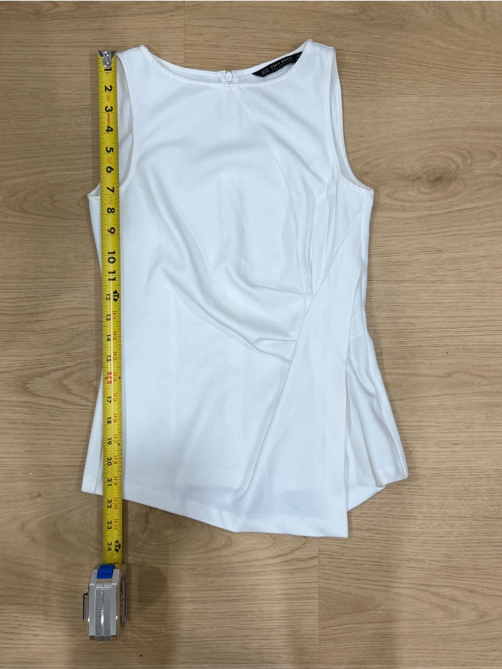 Zara Basic White Sleeveless Draped Women's Top - XS - Picture 6 of 8